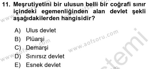 Dünya Ekonomisi Dersi 2020 - 2021 Yılı Yaz Okulu Sınavı 11. Soru