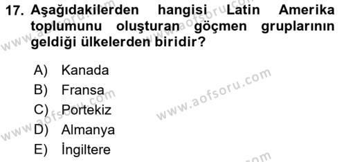 Dünya Ekonomisi Dersi 2021 - 2022 Yılı (Vize) Ara Sınavı 17. Soru