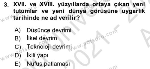 Dünya Ekonomisi Dersi 2021 - 2022 Yılı (Vize) Ara Sınavı 3. Soru