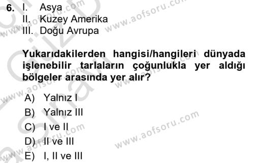 Dünya Ekonomisi Dersi 2021 - 2022 Yılı (Vize) Ara Sınavı 6. Soru