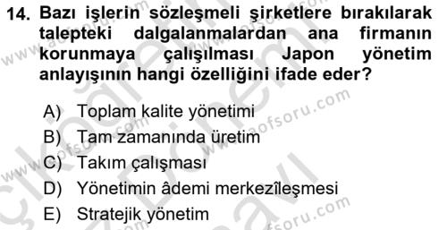 Dünya Ekonomisi Dersi 2022 - 2023 Yılı (Final) Dönem Sonu Sınavı 14. Soru