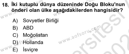 Dünya Ekonomisi Dersi 2022 - 2023 Yılı (Final) Dönem Sonu Sınavı 18. Soru