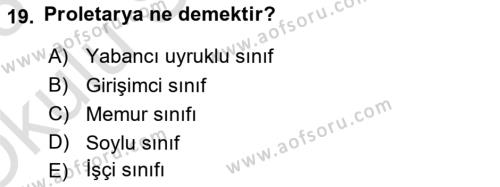 Dünya Ekonomisi Dersi 2022 - 2023 Yılı Yaz Okulu Sınavı 19. Soru