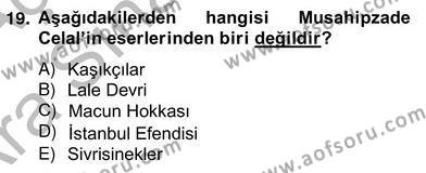 Türk Tiyatrosu Dersi 2012 - 2013 Yılı (Vize) Ara Sınavı 19. Soru