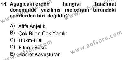 Türk Tiyatrosu Dersi 2013 - 2014 Yılı (Vize) Ara Sınavı 14. Soru