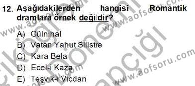 Türk Tiyatrosu Dersi 2014 - 2015 Yılı (Vize) Ara Sınavı 12. Soru