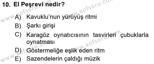 Türk Tiyatrosu Dersi 2016 - 2017 Yılı (Vize) Ara Sınavı 10. Soru