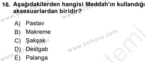 Türk Tiyatrosu Dersi 2017 - 2018 Yılı (Vize) Ara Sınavı 16. Soru