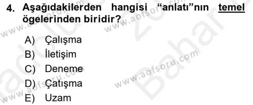 Türk Tiyatrosu Dersi 2017 - 2018 Yılı (Vize) Ara Sınavı 4. Soru