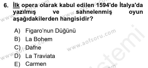 Türk Tiyatrosu Dersi 2017 - 2018 Yılı (Vize) Ara Sınavı 6. Soru