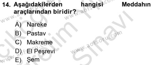 Türk Tiyatrosu Dersi 2021 - 2022 Yılı (Vize) Ara Sınavı 14. Soru