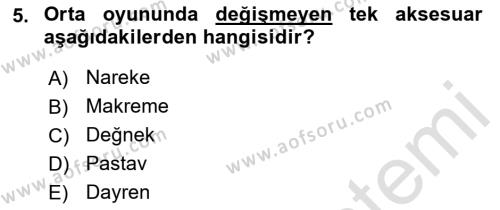 Türk Tiyatrosu Dersi 2021 - 2022 Yılı (Vize) Ara Sınavı 5. Soru