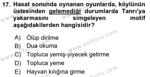 Türk Tiyatrosu Dersi 2023 - 2024 Yılı (Vize) Ara Sınavı 17. Soru