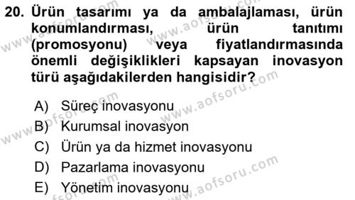 Konaklama Hizmetlerinde Kalite Yönetimi Dersi 2020 - 2021 Yılı Yaz Okulu Sınavı 20. Soru