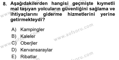 Konaklama Hizmetlerinde Kalite Yönetimi Dersi 2021 - 2022 Yılı (Vize) Ara Sınavı 8. Soru