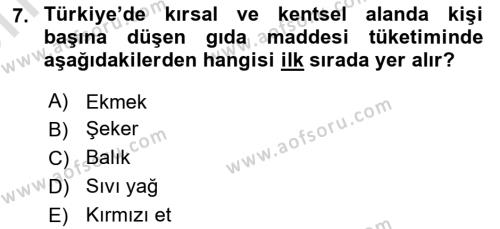 Tarım Ekonomisi Dersi 2021 - 2022 Yılı (Vize) Ara Sınavı 7. Soru