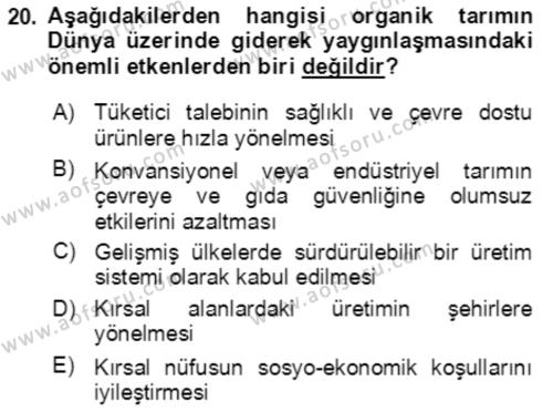 Bahçe Tarımı 1 Dersi 2020 - 2021 Yılı Yaz Okulu Sınavı 20. Soru