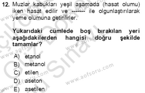 Bahçe Tarımı 1 Dersi 2021 - 2022 Yılı (Final) Dönem Sonu Sınavı 12. Soru