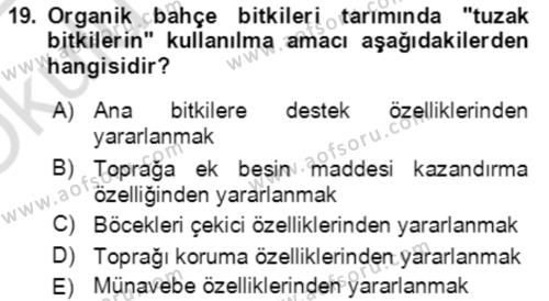 Bahçe Tarımı 1 Dersi 2021 - 2022 Yılı Yaz Okulu Sınavı 19. Soru