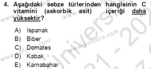 Bahçe Tarımı 1 Dersi 2021 - 2022 Yılı Yaz Okulu Sınavı 4. Soru