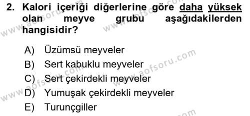 Bahçe Tarımı 1 Dersi 2022 - 2023 Yılı (Final) Dönem Sonu Sınavı 2. Soru