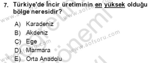 Ekoloji ve Çevre Bilgisi Dersi 2021 - 2022 Yılı (Final) Dönem Sonu Sınavı 7. Soru