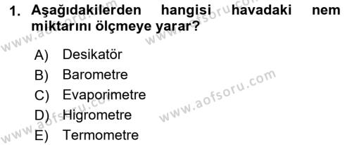 Ekoloji ve Çevre Bilgisi Dersi 2022 - 2023 Yılı (Final) Dönem Sonu Sınavı 1. Soru