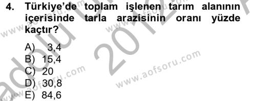 Tarla Bitkileri 1 Dersi 2012 - 2013 Yılı (Vize) Ara Sınavı 4. Soru