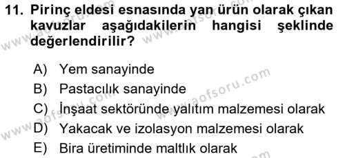 Tarla Bitkileri 1 Dersi 2023 - 2024 Yılı Yaz Okulu Sınavı 11. Soru