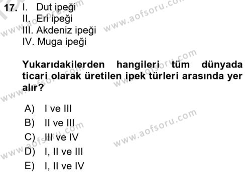 Hayvan Yetiştirme Dersi 2021 - 2022 Yılı Yaz Okulu Sınavı 17. Soru