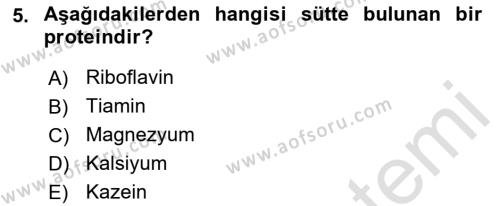 Hayvan Yetiştirme Dersi 2023 - 2024 Yılı (Vize) Ara Sınavı 5. Soru