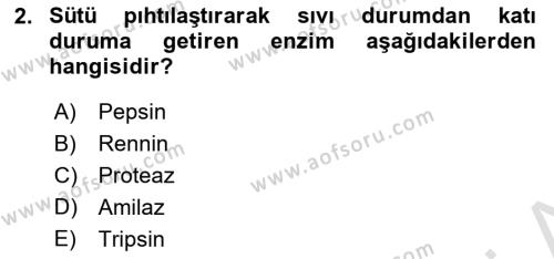 Hayvan Besleme Dersi 2021 - 2022 Yılı (Final) Dönem Sonu Sınavı 2. Soru