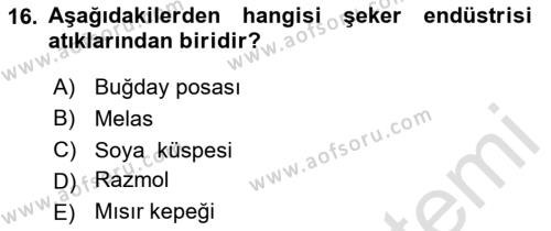 Hayvan Besleme Dersi 2023 - 2024 Yılı (Vize) Ara Sınavı 16. Soru