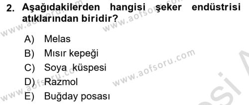 Hayvan Besleme Dersi 2023 - 2024 Yılı (Final) Dönem Sonu Sınavı 2. Soru