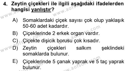 Bahçe Tarımı 2 Dersi 2020 - 2021 Yılı Yaz Okulu Sınavı 4. Soru