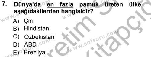 Tarla Bitkileri 2 Dersi 2012 - 2013 Yılı (Vize) Ara Sınavı 7. Soru
