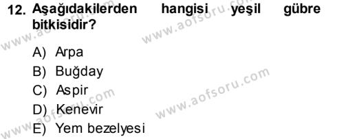 Tarla Bitkileri 2 Dersi 2013 - 2014 Yılı (Final) Dönem Sonu Sınavı 12. Soru