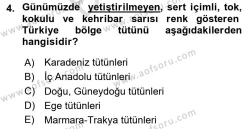 Tarla Bitkileri 2 Dersi 2023 - 2024 Yılı (Final) Dönem Sonu Sınavı 4. Soru