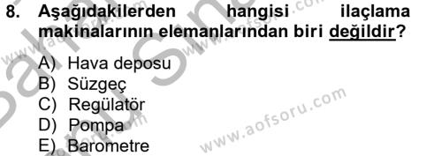 Tarım Alet ve Makinaları Dersi 2012 - 2013 Yılı (Final) Dönem Sonu Sınavı 8. Soru