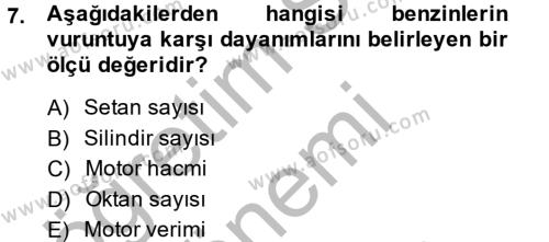 Tarım Alet ve Makinaları Dersi 2013 - 2014 Yılı (Vize) Ara Sınavı 7. Soru