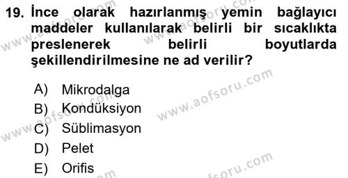 Tarım Alet ve Makinaları Dersi 2020 - 2021 Yılı Yaz Okulu Sınavı 19. Soru