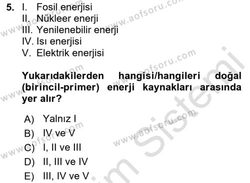 Tarım Alet ve Makinaları Dersi 2023 - 2024 Yılı (Vize) Ara Sınavı 5. Soru