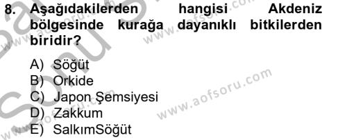 Peyzaj Çevre ve Tarım Dersi 2012 - 2013 Yılı (Final) Dönem Sonu Sınavı 8. Soru