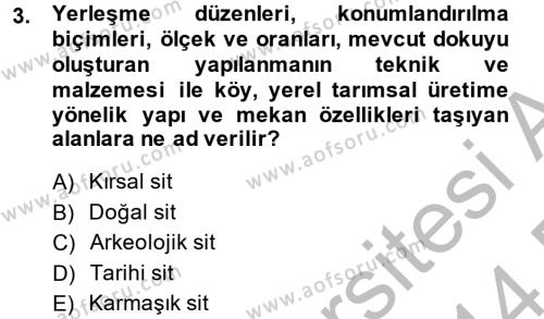 Peyzaj Çevre ve Tarım Dersi 2013 - 2014 Yılı (Final) Dönem Sonu Sınavı 3. Soru