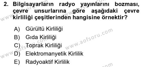 Peyzaj Çevre ve Tarım Dersi 2020 - 2021 Yılı Yaz Okulu Sınavı 2. Soru