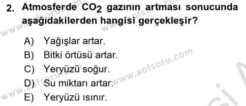 Peyzaj Çevre ve Tarım Dersi 2021 - 2022 Yılı Yaz Okulu Sınavı 2. Soru