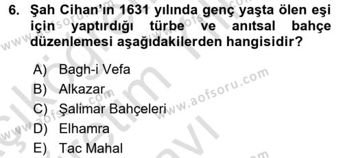 Peyzaj Çevre ve Tarım Dersi 2021 - 2022 Yılı Yaz Okulu Sınavı 6. Soru