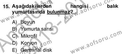 Su Ürünleri Dersi 2013 - 2014 Yılı (Vize) Ara Sınavı 15. Soru