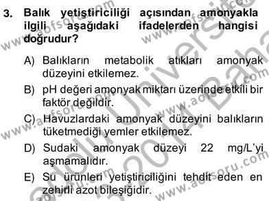 Su Ürünleri Dersi 2013 - 2014 Yılı (Vize) Ara Sınavı 3. Soru