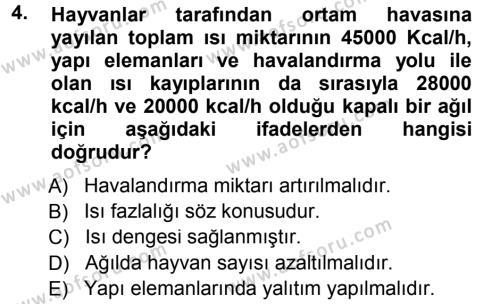 Tarımsal Yapılar ve Sulama Dersi 2012 - 2013 Yılı (Final) Dönem Sonu Sınavı 4. Soru